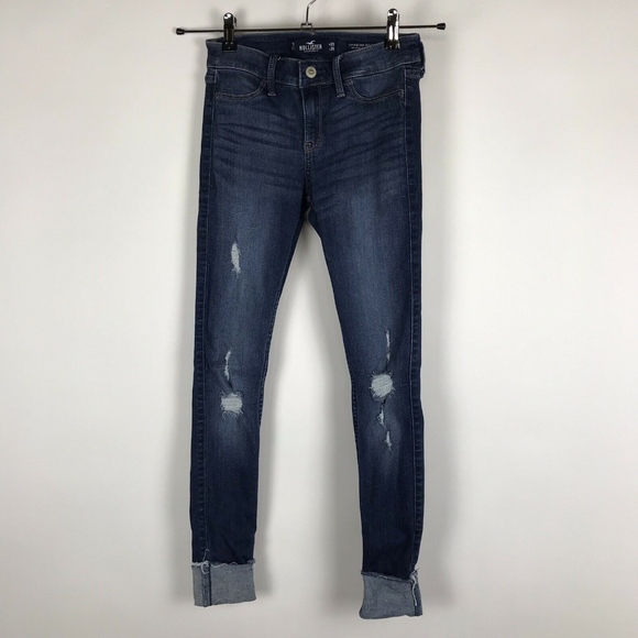 Hollister Denim - Hollister Distressed Low Rise Crop Jeggings Sz 1L